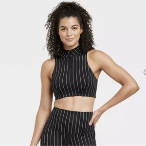 Women’s High Neck Zip-Up Bra - JoyLab Black XXL